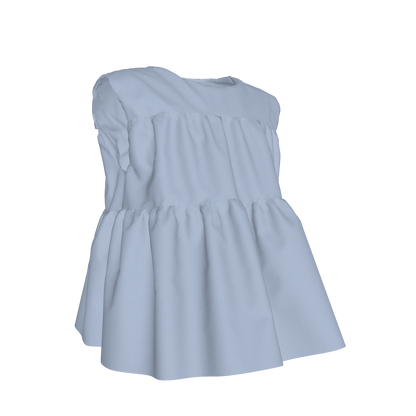 Sleeveless Ruffle Top in Solid Pastel Blue