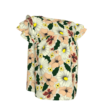Kid's Ruffled Sleeve Top in Ma Jong Floral