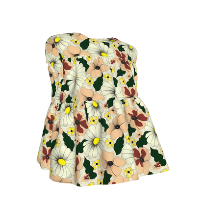Kid's Sleeveless Ruffle Top in Ma Jong Floral