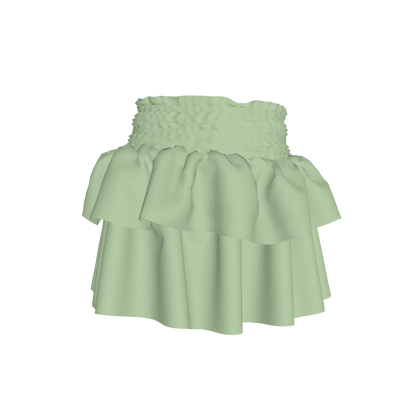 Smocked Ruffle Skirt in Solid Pastel Green