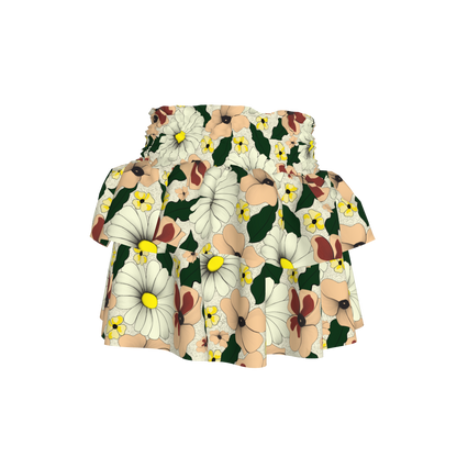 Kid's Smocked Ruffle Skirt in Ma Jong Floral