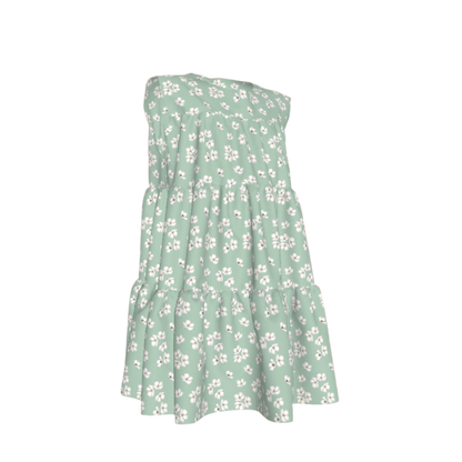 Kid's Ruffle Dress With Lining in Sage Primrose