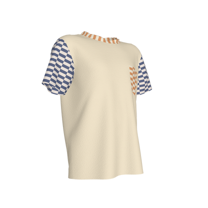Blue & Yellow Gingham Mix Pocket T-shirt