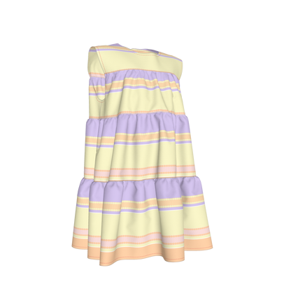 Kid's Ruffle Dress in Paquin Pastel