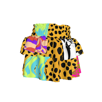 BruceGlen Cheetah Scramble Smocked Skirt