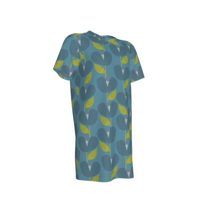 Blue Poppy T-Shirt Dress