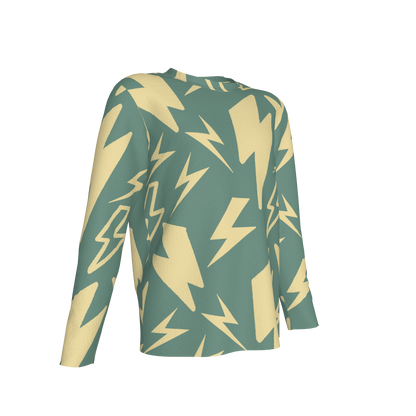 Kid's Long Sleeve T-Shirt in Acqua Super Thunder in Cotton Spandex Lightweight Jersey