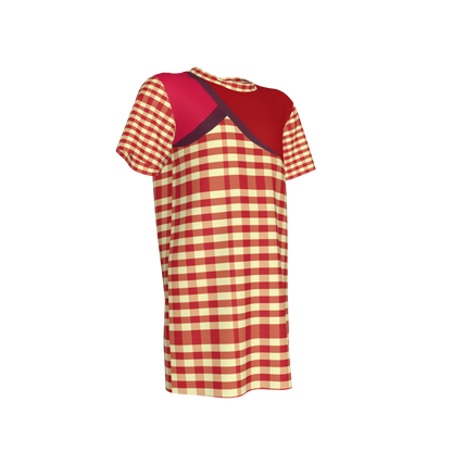 Yellow & Red Gingham T-shirt Dress
