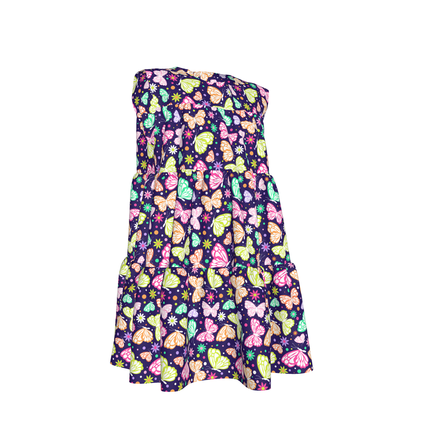 Butterflies Ruffled Dress