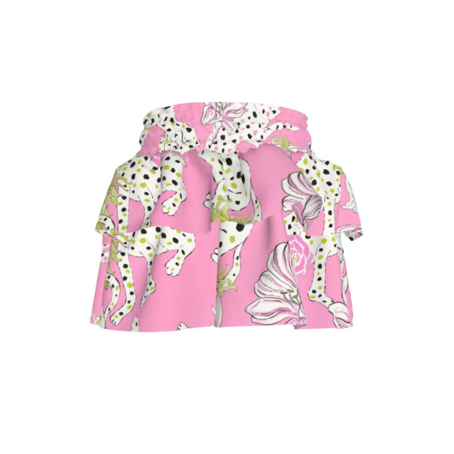 Kid's Smocked Skirt in Sketching Summer Pink
