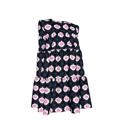 Kid's Ruffle Dress in Ink Tie Dye
