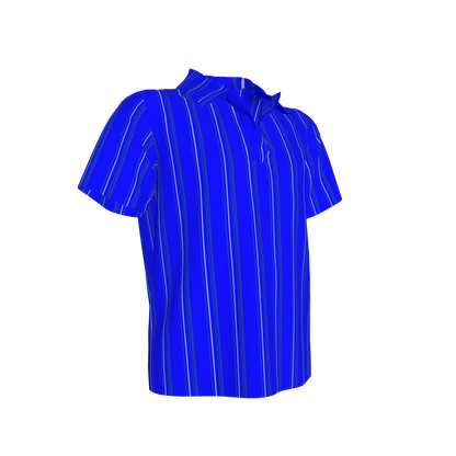 Kid's Polo in Stripes Bright Blue in Organic Cotton Pique