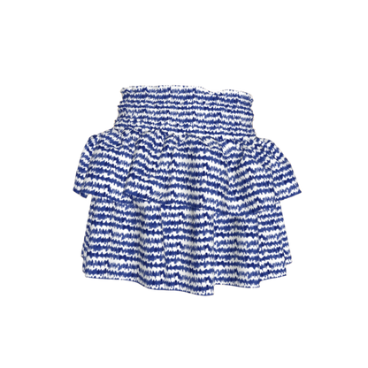 Kid's Smocked Ruffle Skirt in Cobalt Sound