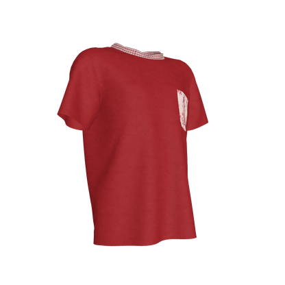 Seahorse Pocket Detail Tee in Red