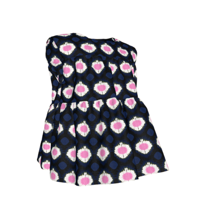 Kid's Sleeveless Ruffle Top in Ink Tie Dye