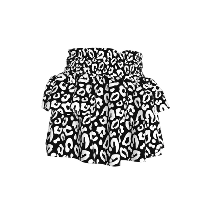 Kid's Smocked Ruffle Skirt in Black Kitty Cat Dreamer