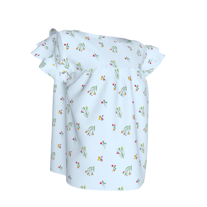 Kid's Ruffled Sleeve Top in Sky Blue