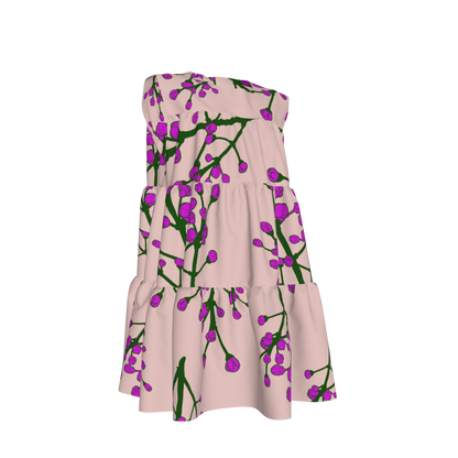 Floral Lilac Ruffle Dress with Lining
