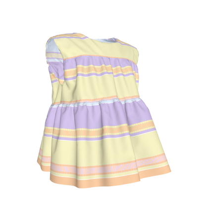 Kid's Sleeveless Ruffle Top in Paquin Pastel