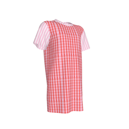 Pink Gingham Shirt Dress