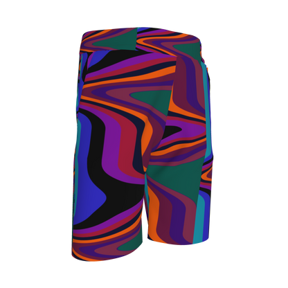Kid's Knit Shorts in Fun Retro Purple in Organic Cotton Pique