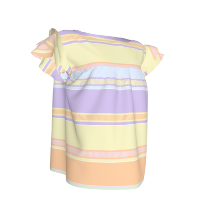 Kid's Ruffled Sleeve Top in Paquin Pastel