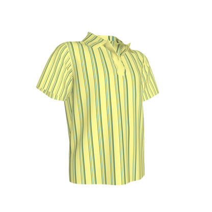 Kid's Polo in Light Yellow & Green in Organic Cotton Pique