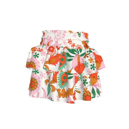Kid's Smocked Skirt in Ecru Dutch Blossom