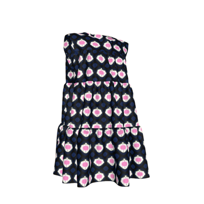 Kid's Ruffle Dress With Lining in Ink Tie Dye