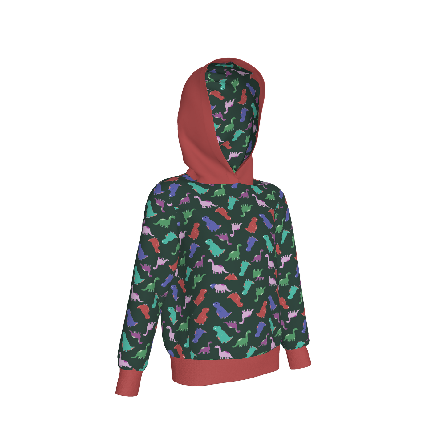 Red Dino Party Pullover Hoodie
