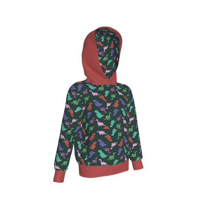Red Dino Party Pullover Hoodie