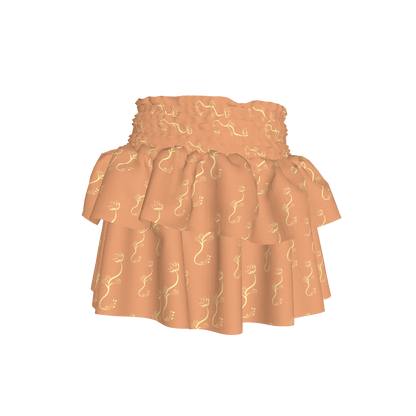 Kid's Smocked Skirt in Bloom Peach in Light Cotton Slub
