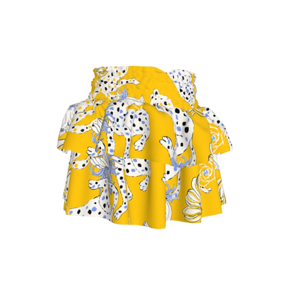 Kid's Smocked Skirt in Sketching Summer Yellow