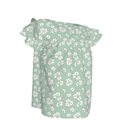 Kid's Ruffled Sleeve Top in Sage Primrose