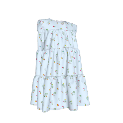 Kid's Ruffle Dress in Sky Blue