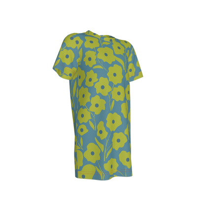 Green Floral T-Shirt Dress