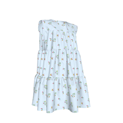 Kid's Ruffle Dress With Lining in Sky Blue