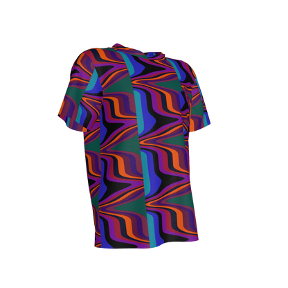 Kid's Pocket T-Shirt in Fun Retro Purple in Cotton Spandex Lightweight Jersey