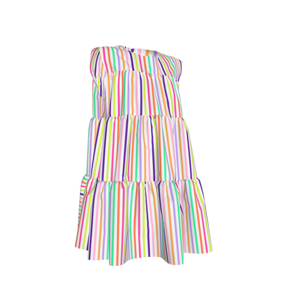 Cute Lines Ruffled Dress