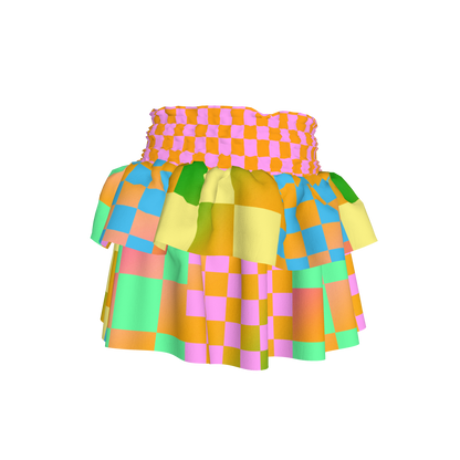 BruceGlen Psycheck Smocked Skirt