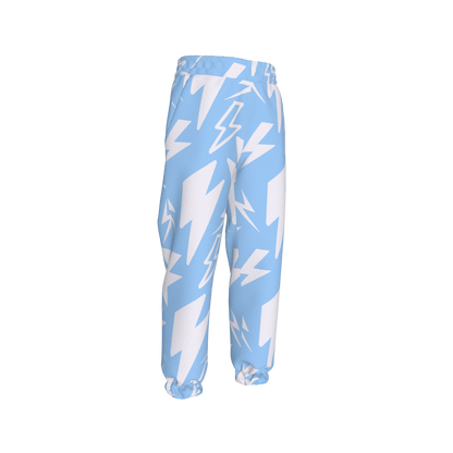 Kid's Sweatpants in Light Blue Super Thunder in Organic Cotton Spandex French Terry