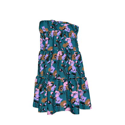 Kid's Ruffle Dress With Lining in Dini's Teal Floral