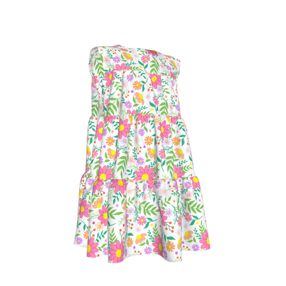 Bright Floral Ruffled Dress