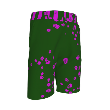 Purple & Green Floral Shorts